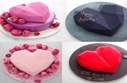 Moules de silicone Cake Decorating Baking Tools for 3D Diamond Heart Moule de chocolat Gâteaux Gâteaux en mousserie mousse Mousse Pastry 5104383