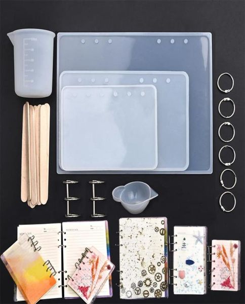 Ensemble d'outils de moules en Silicone pour A5 A6 A7, couverture de carnet de notes, moulage en résine époxy, bricolage artisanat fabrication de bijoux Q11069853169