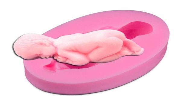 Moule de silicone 3d Sleeping Baby Shower Moule Gâteau de modélisation de modélisation en silicone Fondant Moule29128179878