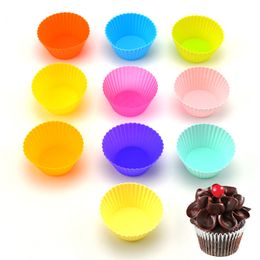 Tasse à muffins en Silicone, tasse à gâteau ronde, moule de cuisson à faire soi-même, haute température, outil de cuisson au four à tarte aux œufs domestique