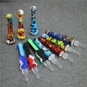 Kit NC en silicone pour narguilés avec embouts en quartz Dab Straw Oil Rigs Pipe à fumer