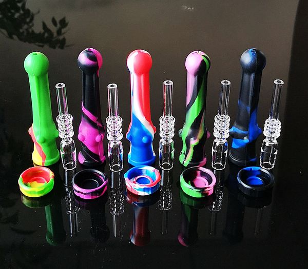 Kits de collecteur de nectar de silicone avec boîte de conteneur de cire d'huile d'ongle de quartz de joint de 14 mm