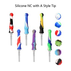 mini silicone fumer accessoires Bong d'eau avec 14 mm Titanium Tips Collector Kit pour les gréements de tampons Bong