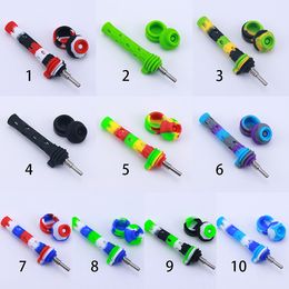 Silicone Nectar Collector NC Dabs Fumer Pipe avec Titanium Nail Tip Colorful Hand Pay