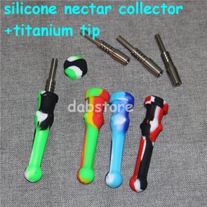 Roken Siliconen Nectar Bong met 14 mm Titanium Tip Food Grade Silicium Mini NC Bird Dab Strawpijp Olie Rigs