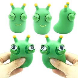 Silicone Nieuwe Creative Popping Eye Green Bug Stress verlichten Sensory Fidget Toy Worm Squishy Big Eyes Doll S