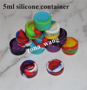 Silicone Non Stick Ciret Conteners Dab Jar Colorful 3ml 5ml 7ml Mini pots cireux Concentré Case de concentré FDA Box5463423 approuvé FDA