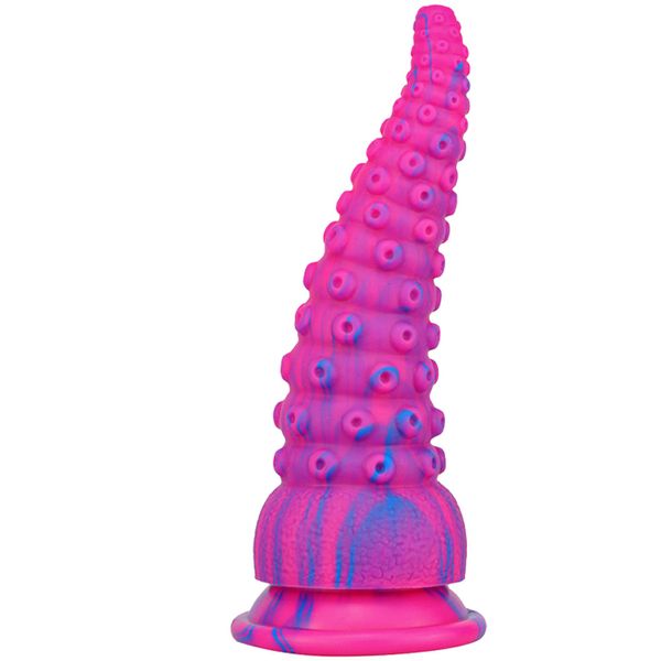 Consoladores de tentáculo de pulpo de silicona, Animal enorme, masaje de próstata colorido, tapón Anal, juguete sexual para mujeres, juguetes para adultos