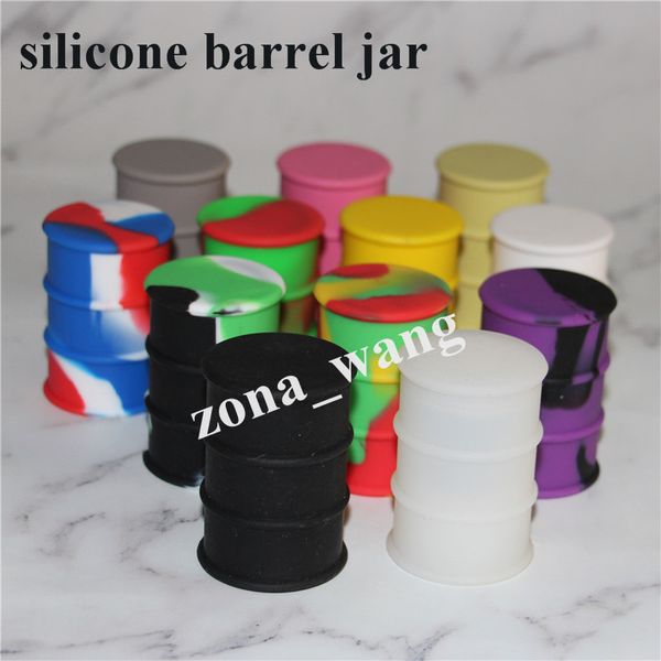 baril d'huile de silicone pots de récipient d'huile de cire dab récipient en forme de tambour en caoutchouc 26 ml grand silicone outils de dabber d'herbes sèches plates-formes de silicone dab