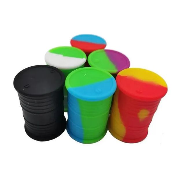 Boîtes à baril à huile en silicone Dab Vaporisateur de tambour en caoutchouc Contons de forme de tambour de caoutchouc 11 ml