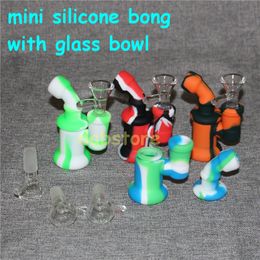 Silicone Oil Rigs Bong en verre Accessoire Mini embouts en silicone Buse Pipe Fit Oil Rigs Heady Bubbler Water Bong avec perc