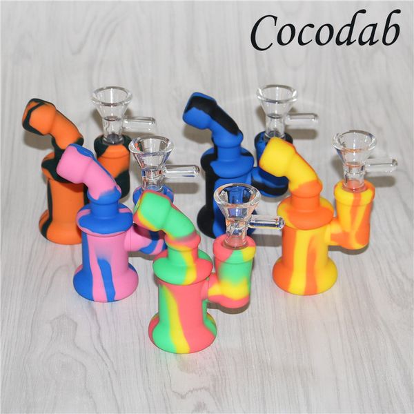 Hookahs Plataformas petroleras de silicona Bong Accesorio Mini Boquillas de silicona Boquilla Tubería Fit Heady Bubbler Bongs de agua con recipiente de vidrio