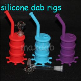 Hookahs Silicone Oil Wax DAB Slicks Tool Kit met 5.51 * 4.52 Inch Mat Pad Containers 6 + 1 potten Waterpijp