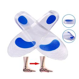 Semelles orthopédiques en silicone pour femmes fasciite plantaire talon soulagement de la douleur masseur hommes pied plat soutien de la voûte plantaire semelles intérieures coussin 240318