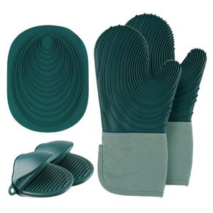 Manoplas de silicona para horno, guantes de cocina resistentes al calor, juego de soporte antideslizante para ollas para cocinar, hornear, Pizza, herramientas para barbacoa