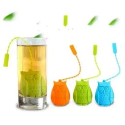 Colador de té de búho de silicona, lindas bolsas de té de calidad alimentaria, filtro Infusor de té de hojas sueltas creativo, difusor, accesorios divertidos 1019