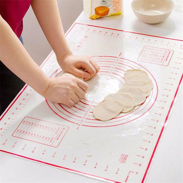 Tapete de silicona para repostería, alfombrilla para amasar rodante, herramientas para crepes, masa para Pizza, alfombrilla antiadherente para hornear para Cocina