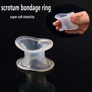 Silicone pénis anneau balle civière Scrotum Bondage jouets sexy pour hommes testicules retard de temps anneaux de chasteté Cbt