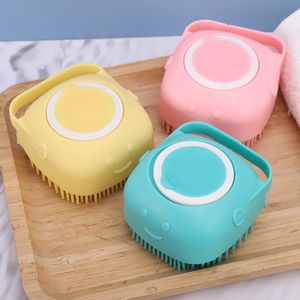 Silicone Pet Brush Chat Shampooing Masseur Brosse Peigne Toilettage Laveur Brosse De Douche pour Le Bain Cheveux Doux Propre dh864