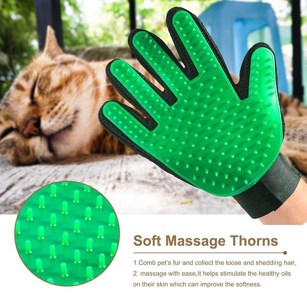 Silicone Pet Dog Cat Gants Gants Pet Cat Massage Glove Glove Brusque Brousse de douche