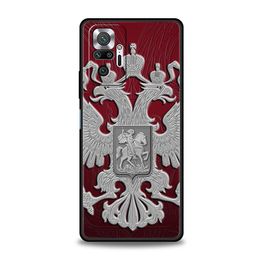 Étui de téléphone en silicone pour Xiaomi Redmi Note 12 10 11 9 8 Pro Plus 9S 7 8T 9T 9A 8A 9C K40 Couverture de jeu Russie Russie Flags Emblem