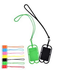 Lanières de téléphone en silicone, collier de sangle de cou, porte-cartes, porte-clés pour iphone Samsung Huawei, téléphone portable universel 1013030