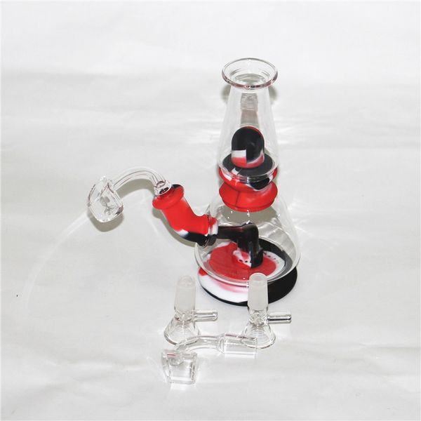 Tubo de silicona Cachimbas pipa de agua de vidrio Tazón de 14 mm mini bongs funda protectora de silicona desmontable pipas de fumar burbujeador