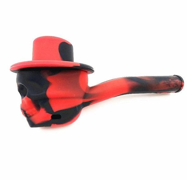 Tuyau en silicone Pipe à fumer 4 couleurs 45G Tuyaux de crâne créatifs avec couvercle Tuyaux en silicone de crâne fantôme avec résistance à haute température6864568