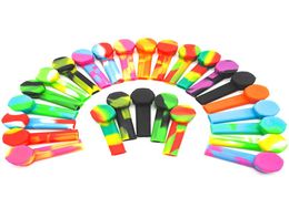 Pipe de silicone avec bol en métal créatif gel de silice tabac fumer la cigarette pipe à eau narguilé mix mix couleurs cuillères à la main Too1015611