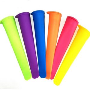 Silicone Popsicle Molds Bar Producten Herbruikbare Ice Pop Mold Maker met deksels Levendige effen kleuren