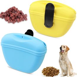 Bolsa de silicona portátil para entrenamiento de perros, bolsa de recompensa para cachorros, bolsa de cintura, bolsa de alimentación, bolsa de almacenamiento de recompensa de alimentos, cierre magnético, Clip de cintura HW0164