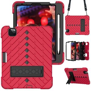 Silicone Portable Tablet PC Cases ShockProof Handle Cover Stand Case pour iPad mini6 10.2 10.9 11 pouces samsung tab A7 10.4 t500 avec sangle