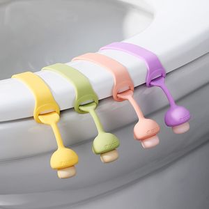 Support de siège de toilette Portable en Silicone, outil de fermeture sanitaire, couvercle de siège, poignée, dispositif de levage, fournitures de salle de bains, accessoires de toilettes