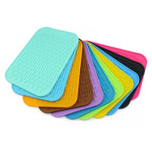 Alfombrillas de silicona para ollas, resistentes al calor, flexibles, fáciles de lavar y secar, salvamanteles para platos calientes