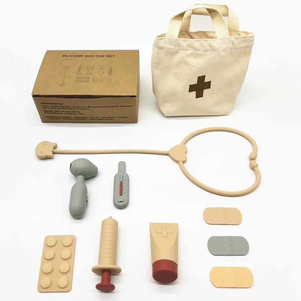 Silicone faisant semblant de docteur et d'infirmière jeu Kit de docteur en silicone alimentaire pour bébé pour enfants pour enfants