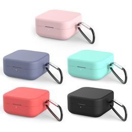 Siliconen beschermende oortelefoonaccessoires casus Case voor Xiaomi air2 se bluetooth-compatibele hoofdtelefoons doos deksel met haak