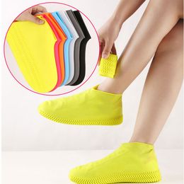 Bottes de pluie en silicone Couvre-chaussures imperméable Couvre-chaussures résistant à l'eau Unisexe Antidérapant Résistant à l'usure Réutilisable Intérieur Extérieur Jours de pluie Protecteurs de chaussures W0219