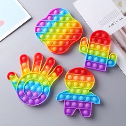 Siliconen Regenboog Push Bubble Zintuiglijk speelgoed Anti-stress Ontspanning Concentratie Puzzel Autisme Speelgoed Decompressie Interactieve spellen voor volwassenen en kinderen