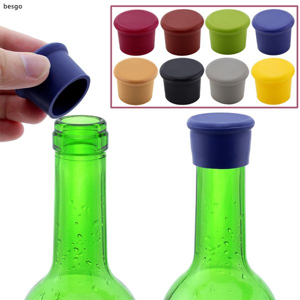 Tapones de vino tinto de silicona Herramientas Cerveza de grado alimenticio Tapas de botellas de bebidas Selladores Sin fugas Tapón de mantenimiento fresco para cocina Gadget Bar DBC BH3485