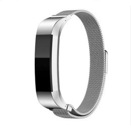 Kleurrijk voor Fitbit Alta Magnetic Milanese lus metalen armbandband Watch Band roestvrijstalen polsbandarmband accessoires