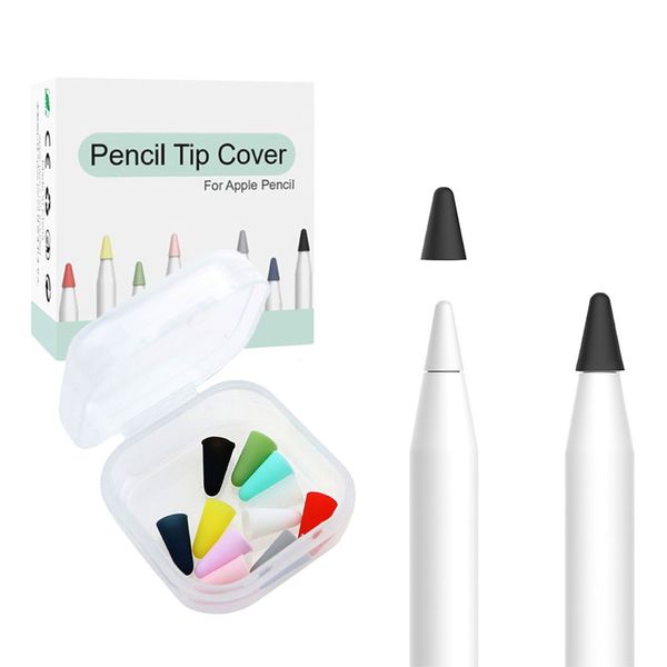 Estuches de punta de repuesto de silicona para Apple Pencil 1 2 Pantalla táctil Stylus Pen Case Nib Cubierta protectora Piel