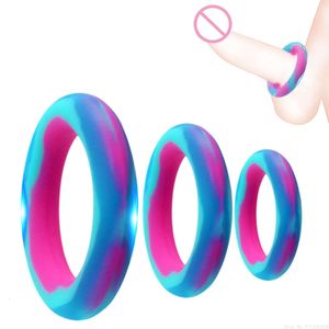 Anneau en Silicone jouet sexuel pour hommes anneau masculin retarder l'éjaculation liaison scrotale civière de balle Anillos Para Hombre