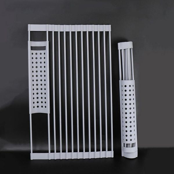 Silicone Roll Up Rager à sec en silicone Rack de vidange pour la cuisine Plat Datching Mats pour la cuisine Rack de plats pliables pour la vaisselle