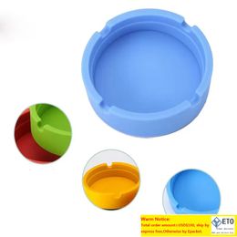 Cendrier rond en silicone multi couleurs support de cendrier domestique portable incassable anti-brûlure cendrier en gel de silice écologique