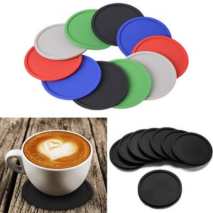 Silicone Round Coaster Résistant à la chaleur Non-slip Water Bottles Pads Coffee Beverage Mat Set de table Isolation étanche Tea Coasters TH0381