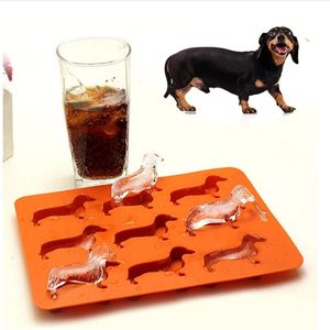 Silicone caoutchouc chien glaçon moule teckel forme bricolage gâteau cuisson bonbons Jello Silicone moule cadeaux pour les enfants