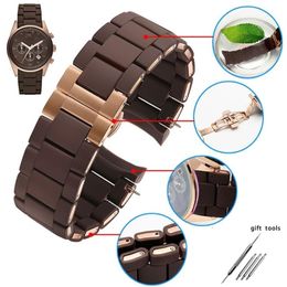 Bracelet de montre en caoutchouc de Silicone en acier pour AR5890 AR5889 AR5858 AR5920 AR5868 AR8023 homme 23mm femme 20mm bracelet de montre 2206242585