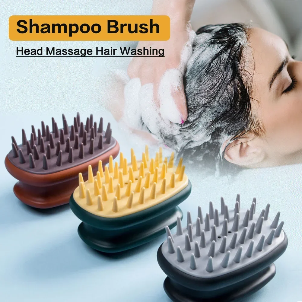 Silikon -Kopfhaut Massagebürste Köpfe Waschkopf Massagebürste Shampoo Massage Haarbürste Bad Haarreinigung Kamm -Kopfhautbürsten