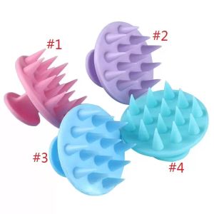 Shampooing en silicone cuir chevelu masseur de cheveux brosse de bain cuir chevelu-massage cheveux-douche brosse peignes outils de soin