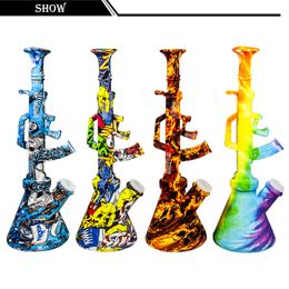 Silicone Shisha Bong Gun Shape Hookahs Accessoires de fumer incassables colorés